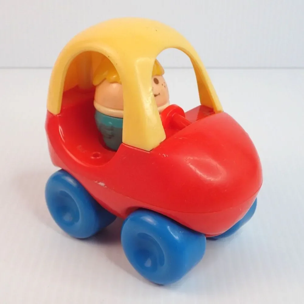 Vintage Little Tikes Cozy Coupe Car with Toddle Tots Figure Dollhouse Toy